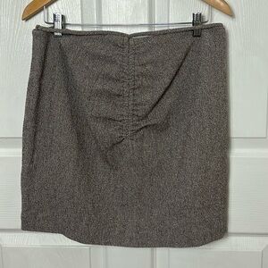 NEW NWT NANUSHKA Sammy Mélange brown Crepe Mini Skirt SIZE XL Fitted with ruche